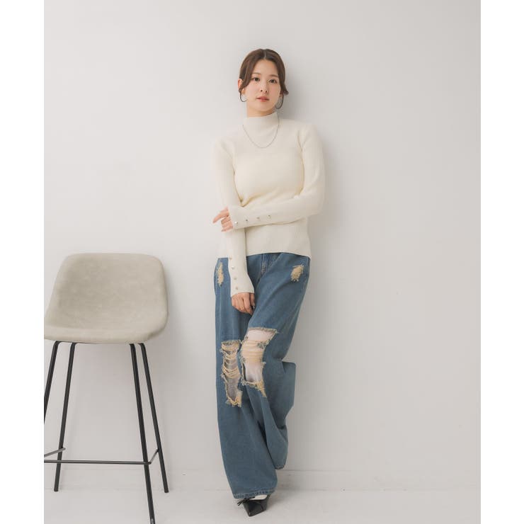 【WEB限定カラー追加】スパンコールリブハイネックNT | RETRO GIRL | 詳細画像13 