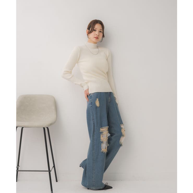 【WEB限定カラー追加】スパンコールリブハイネックNT | RETRO GIRL | 詳細画像14 