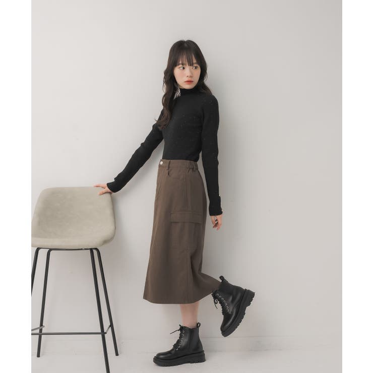 【WEB限定カラー追加】スパンコールリブハイネックNT | RETRO GIRL | 詳細画像24 