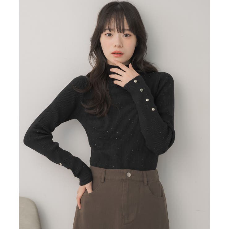 【WEB限定カラー追加】スパンコールリブハイネックNT | RETRO GIRL | 詳細画像25 