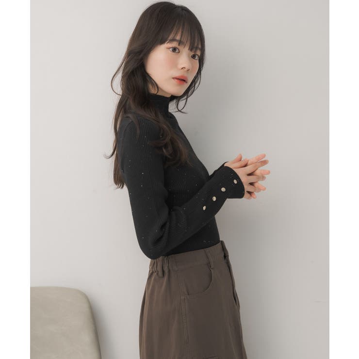 【WEB限定カラー追加】スパンコールリブハイネックNT | RETRO GIRL | 詳細画像26 