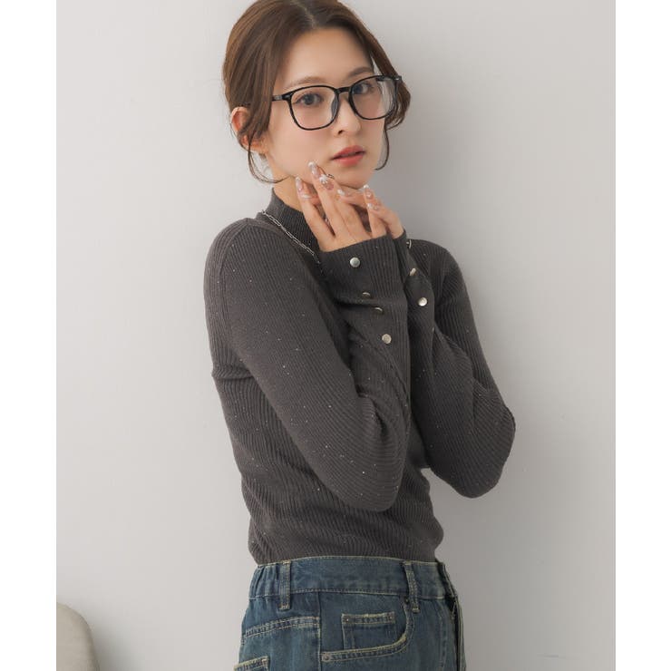 【WEB限定カラー追加】スパンコールリブハイネックNT | RETRO GIRL | 詳細画像28 