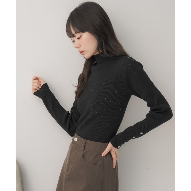 【WEB限定カラー追加】スパンコールリブハイネックNT | RETRO GIRL | 詳細画像29 