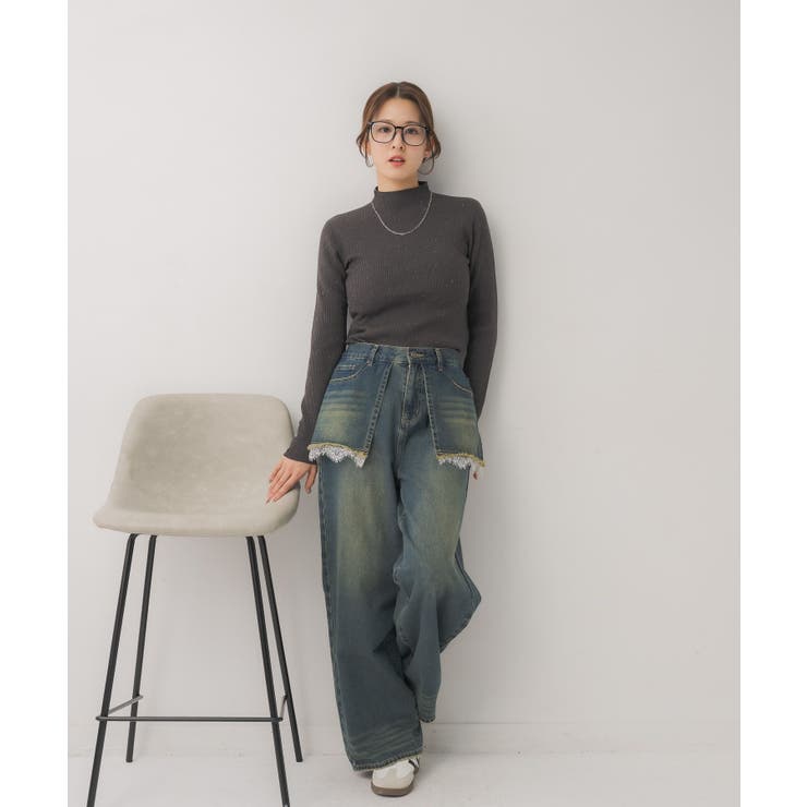 【WEB限定カラー追加】スパンコールリブハイネックNT | RETRO GIRL | 詳細画像30 