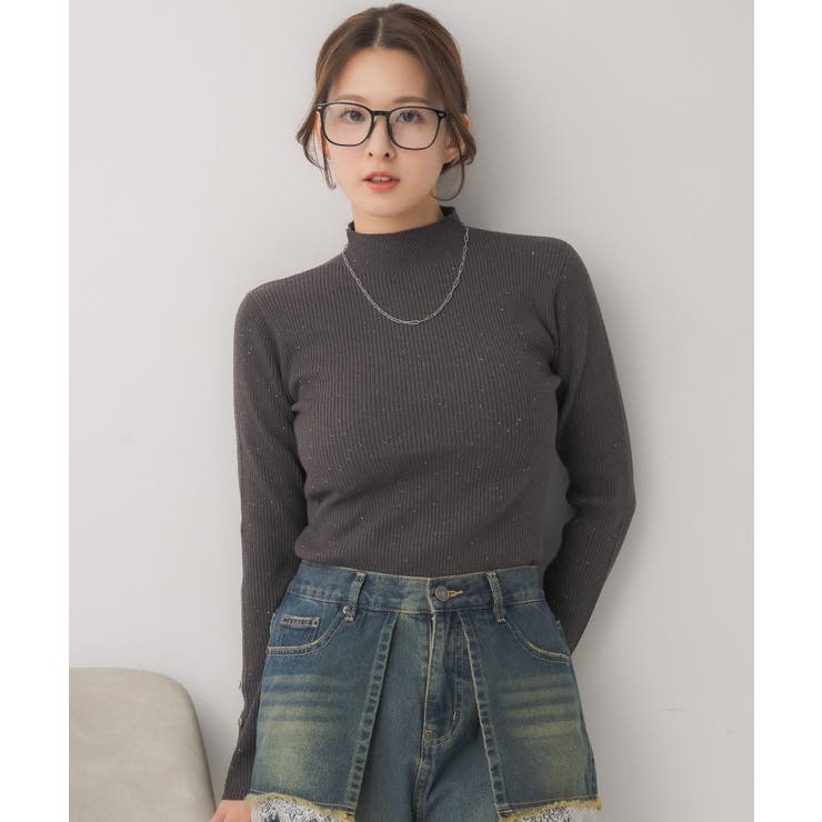 【WEB限定カラー追加】スパンコールリブハイネックNT | RETRO GIRL | 詳細画像34 