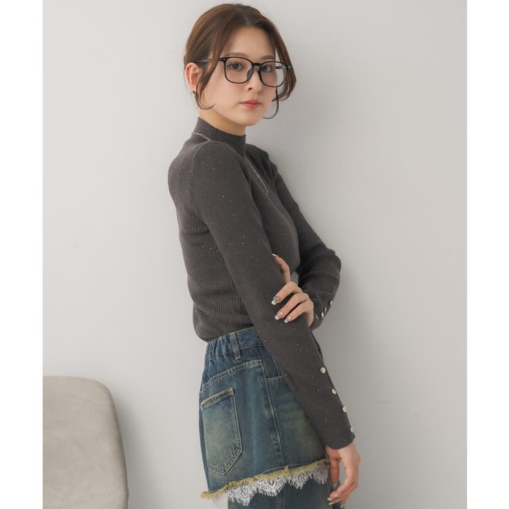 【WEB限定カラー追加】スパンコールリブハイネックNT | RETRO GIRL | 詳細画像35 