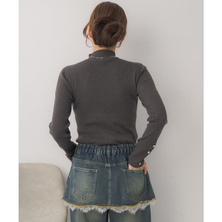 【WEB限定カラー追加】スパンコールリブハイネックNT | RETRO GIRL | 詳細画像36 