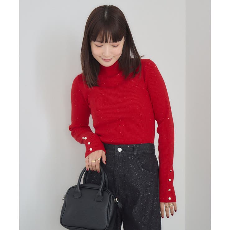 【WEB限定カラー追加】スパンコールリブハイネックNT | RETRO GIRL | 詳細画像44 