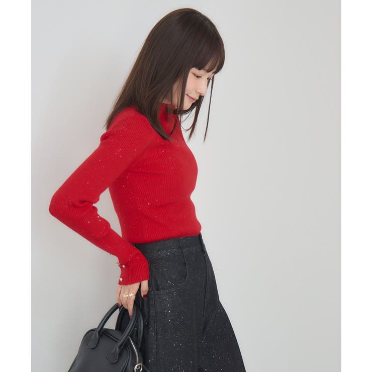 【WEB限定カラー追加】スパンコールリブハイネックNT | RETRO GIRL | 詳細画像45 