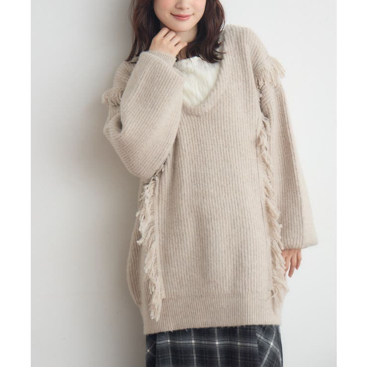 BEG0 | VネックチュニックNT | RETRO GIRL