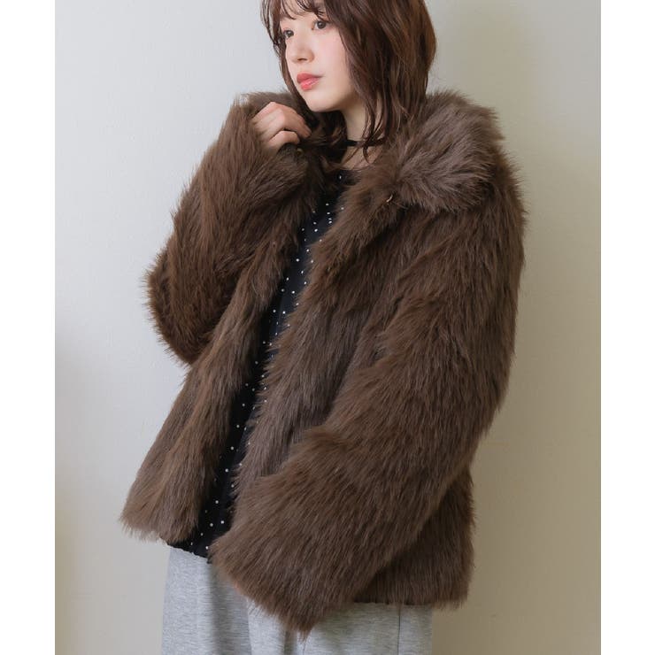 BRN0 | スタンドカラーFファーBZ | RETRO GIRL