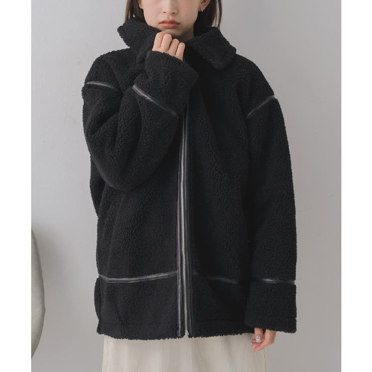 BLK1 | ボアコクーンジャケット | RETRO GIRL