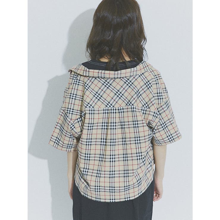 半袖開襟チェックSH[品番：RTGW0000238]｜RETRO GIRL（レトロ