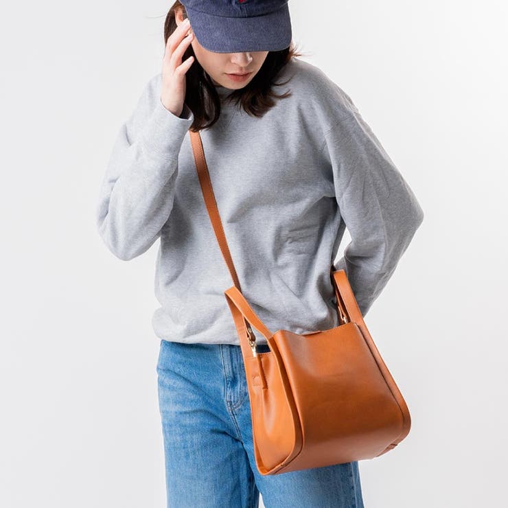 PU(合成皮革) 高見え ショルダーベルト付き キューブバッグ [品番：MURB0000128]｜MURA（ムラ）のレディースファッション通販｜SHOPLIST（ショップリスト）
