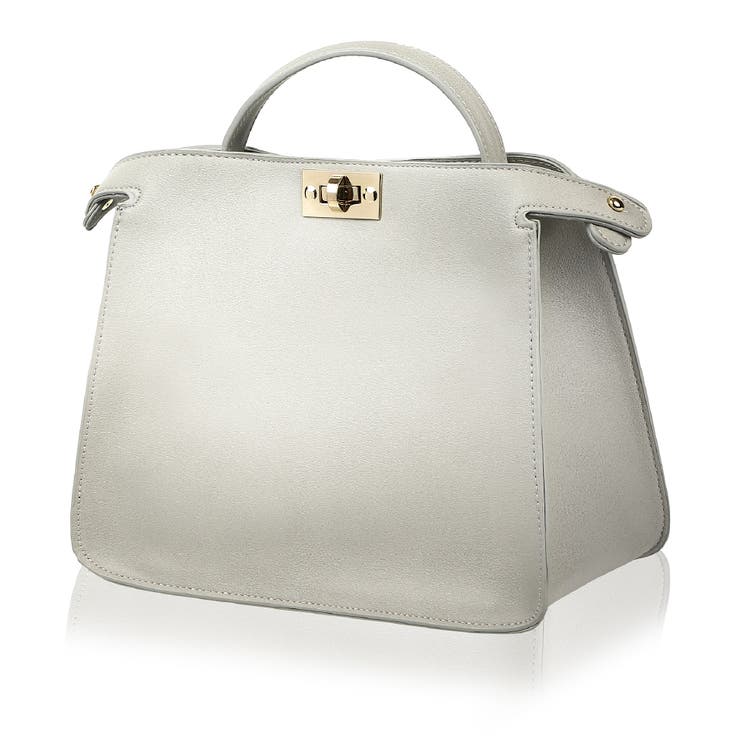 グレー | PU(合成皮革) 2WAY ショルダーベルト付き ハンドバッグ | MURA