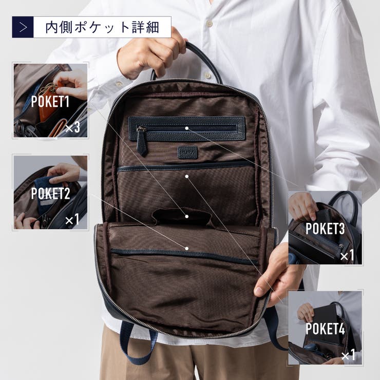 薄マチ ダブルジッパー シュリンクレザー スマート コンパクト