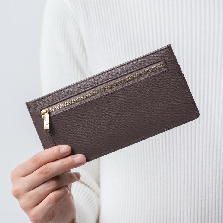 ショコラブラウン | サフィアーノレザー スキミング防止機能付き 薄型 フラグメント 長財布 | MURA