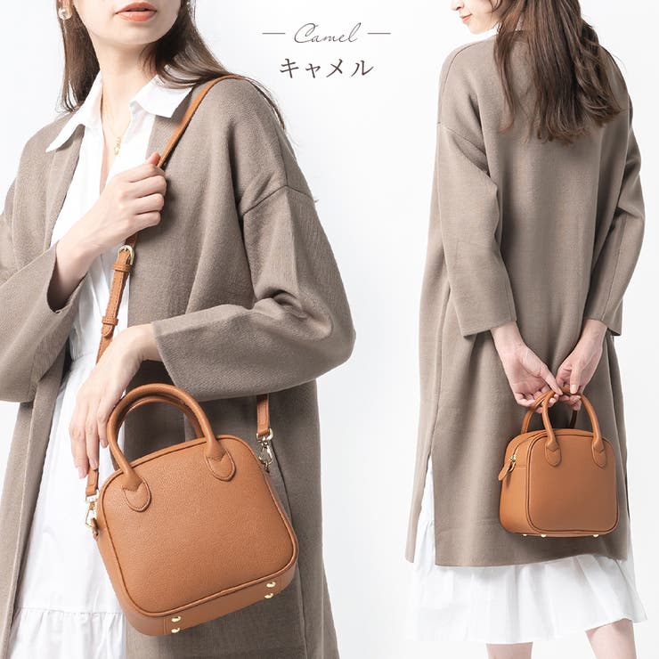 PUレザー ボストンバッグ スクエア型 ミニ ショルダーバッグ | MURA | 詳細画像6 