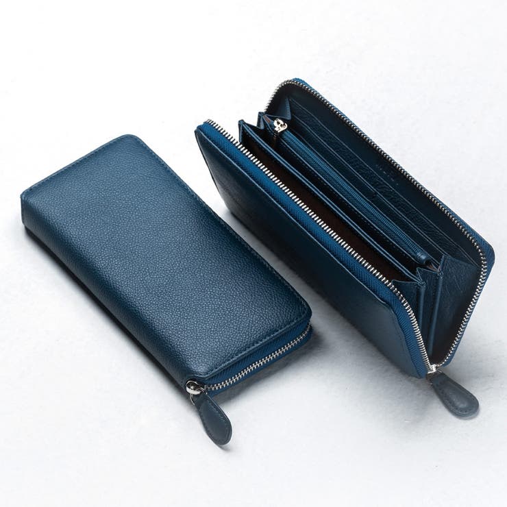 エコレザー ソフトシュリンク YKKラウンドファスナー 長財布[品番