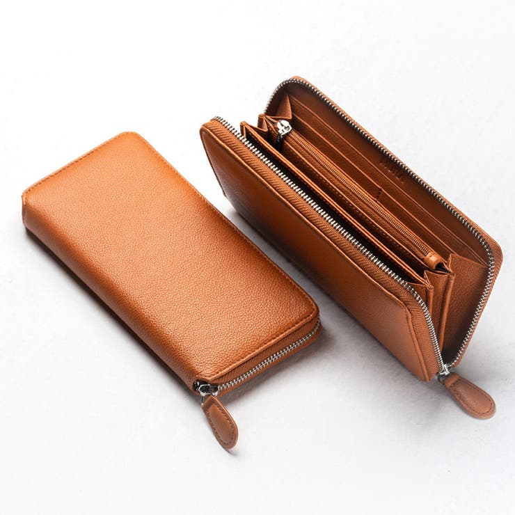 エコレザー ソフトシュリンク YKKラウンドファスナー 長財布[品番