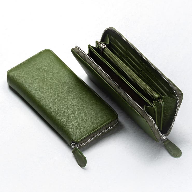 エコレザー ソフトシュリンク YKKラウンドファスナー 長財布[品番