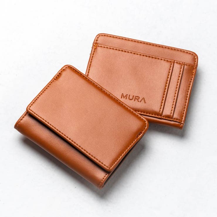 ブラウン | ヴィーガンレザー 薄型コンパクト フラグメントケース プレゼント | MURA
