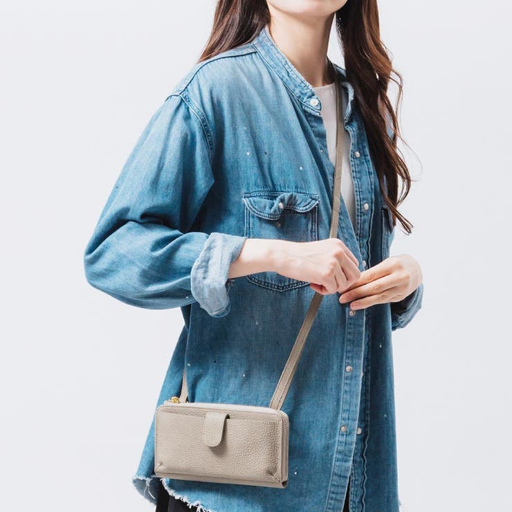 フルグレイン シュリンクレザー L字ファスナー財布付き 横型スマホ ショルダー[品番：MURB0000124]｜MURA（ムラ）のレディースファッション通販｜SHOPLIST（ショップリスト）