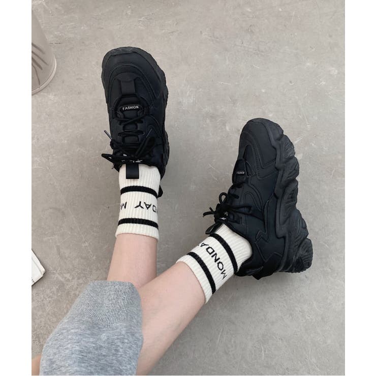 軽量厚底 ボリュームソール レースアップスニーカー 07 | Shoes in Closet | 詳細画像8 