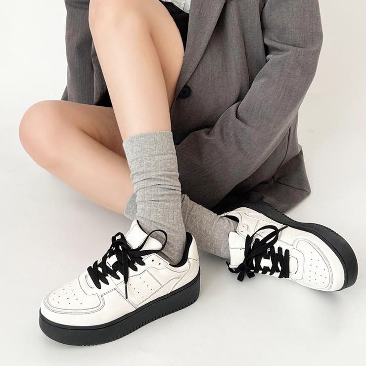 軽量厚底 ベーシック コートスニーカー 1483[品番：MTTS0000653