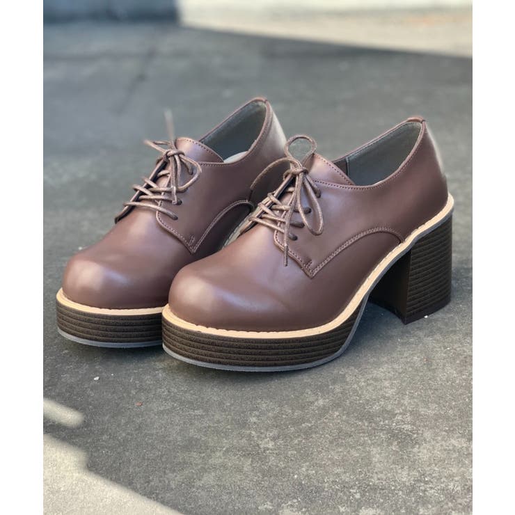 即完売モデル♡マナ パールレースアップシューズ ピンクページュ チャンキーヒール 4571608879559cl_91?$VS_1500$
