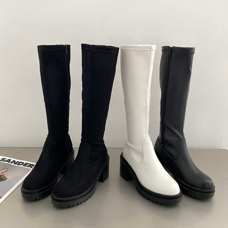 Shoes in Closet ブーツ 軽量厚底 ヒールアップ プレーン ロング