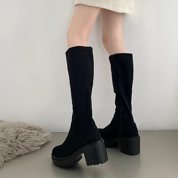厚底 ヒールアップ プレーン ストレッチ ロングブーツ 1879[品番：MTTS0000778]｜Shoes in Closet（シューズ インクローゼット）のレディースファッション通販｜SHOPLIST（ショップリスト）