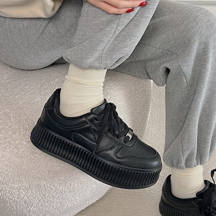 軽量厚底 プラットフォーム コートタイプ スニーカー 2429 | Shoes in Closet | 詳細画像9 