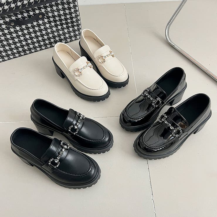 厚底 ヒール ビジュー ビット ローファー 2450[品番：MTTS0002489]｜Shoes in  Closet（シューズインクローゼット）のレディースファッション通販｜SHOPLIST（ショップリスト）