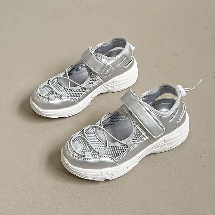超軽量 厚底 メッシュ ベルクロ スニーカー サンダル 2466 | Shoes in Closet | 詳細画像20 