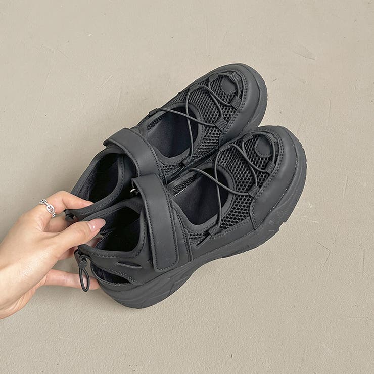 超軽量 厚底 メッシュ ベルクロ スニーカー サンダル 2466 | Shoes in Closet | 詳細画像7 
