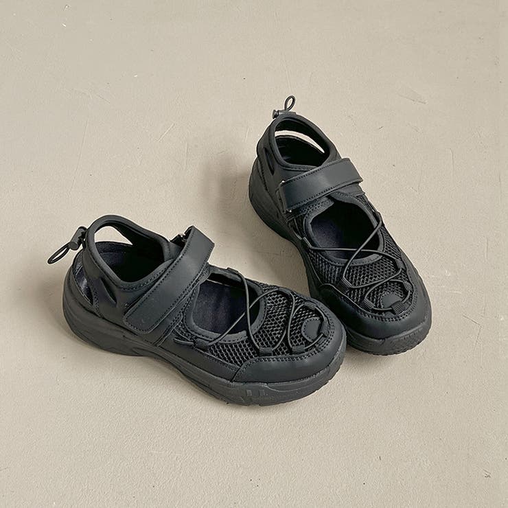 超軽量 厚底 メッシュ ベルクロ スニーカー サンダル 2466 | Shoes in Closet | 詳細画像9 