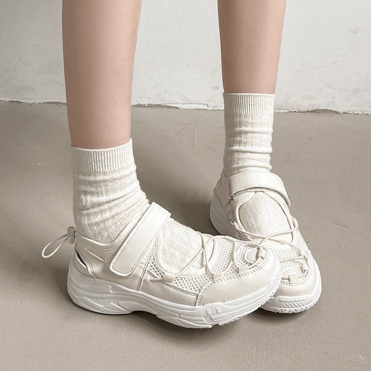 超軽量 厚底 メッシュ ベルクロ スニーカー サンダル 2466 | Shoes in Closet | 詳細画像12 