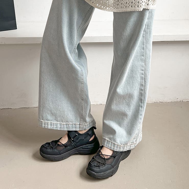 超軽量 厚底 メッシュ ベルクロ スニーカー サンダル 2466 | Shoes in Closet | 詳細画像6 
