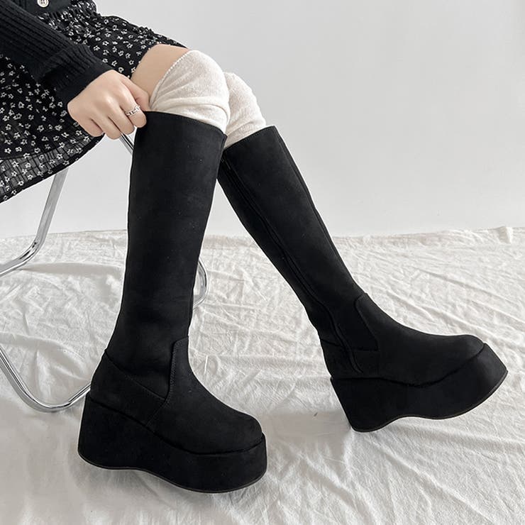 防菌》 厚底 プラットフォーム 消臭 ロングブーツ 2644[品番