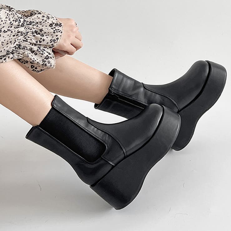 ブラック | 《#防菌》 厚底 プラットフォーム | Shoes in Closet