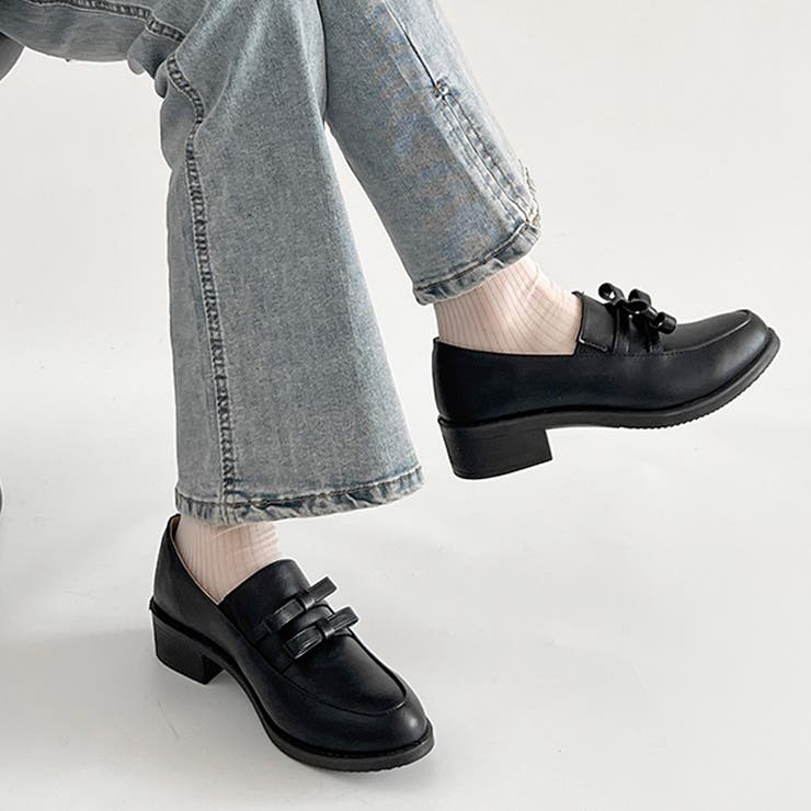 超軽量厚底 ダブル リボン ローファー 2646 | Shoes in Closet | 詳細画像2 
