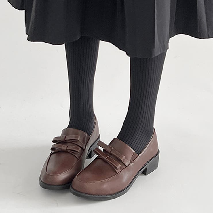 超軽量厚底 ダブル リボン ローファー 2646[品番：MTTS0002564]｜Shoes