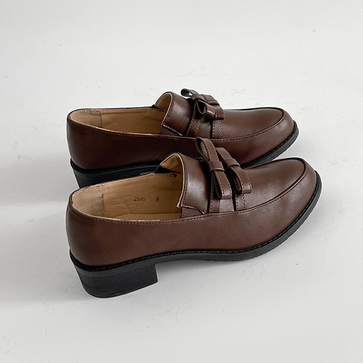超軽量厚底 ダブル リボン ローファー 2646[品番：MTTS0002564]｜Shoes
