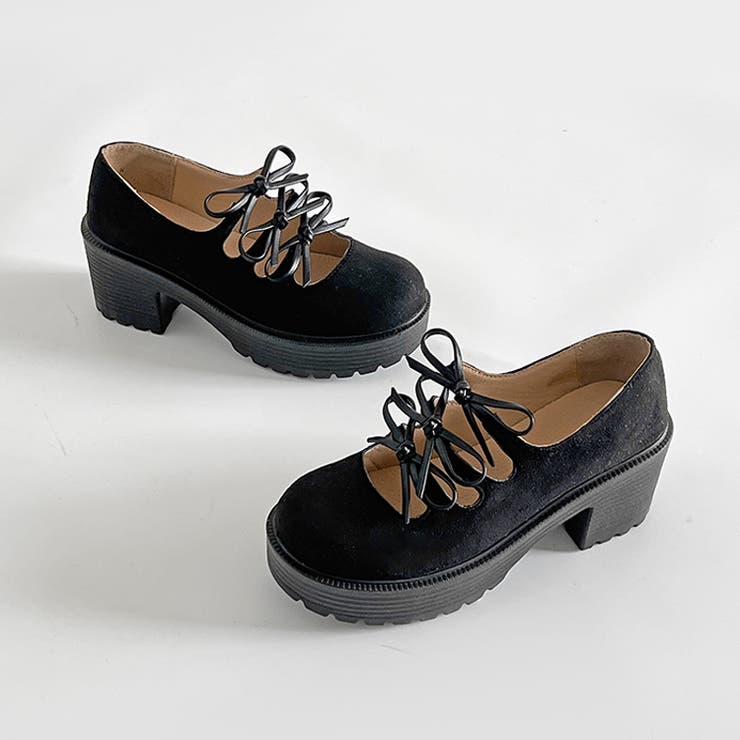 軽量厚底  3連 リボン ヒールアップ ローファー 2647 | Shoes in Closet | 詳細画像11 