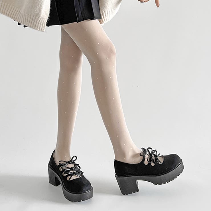 軽量厚底  3連 リボン ヒールアップ ローファー 2647 | Shoes in Closet | 詳細画像10 