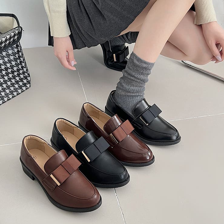 超軽量 厚底 マニッシュ スタンダード リボン ローファー 2666[品番