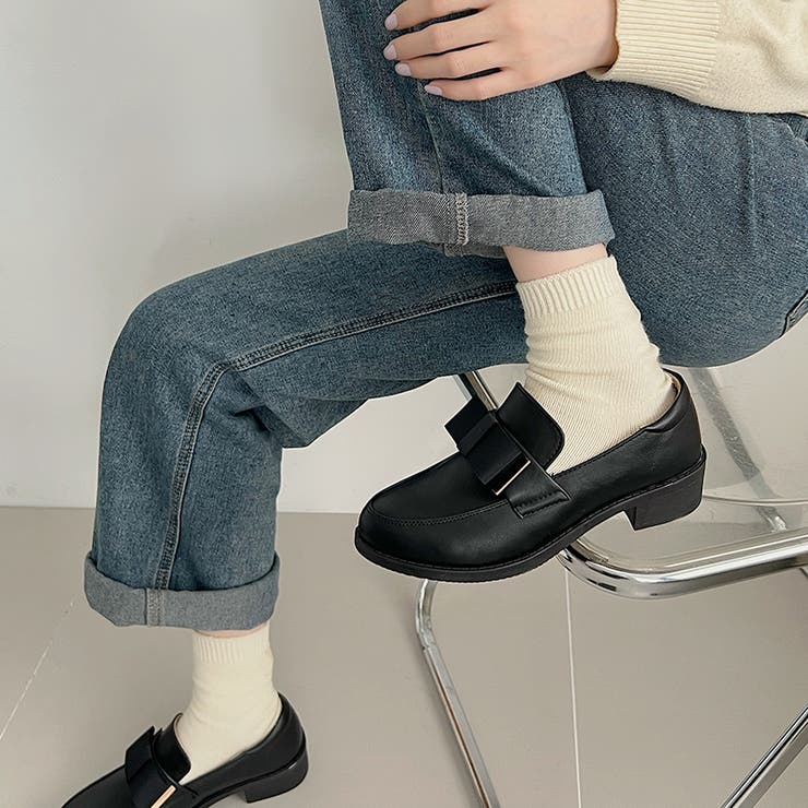 超軽量 厚底 マニッシュ スタンダード リボン ローファー 2666[品番