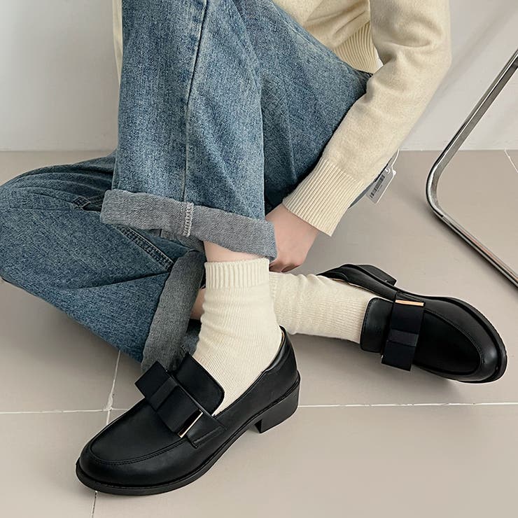 超軽量 厚底 マニッシュ スタンダード リボン ローファー 2666[品番