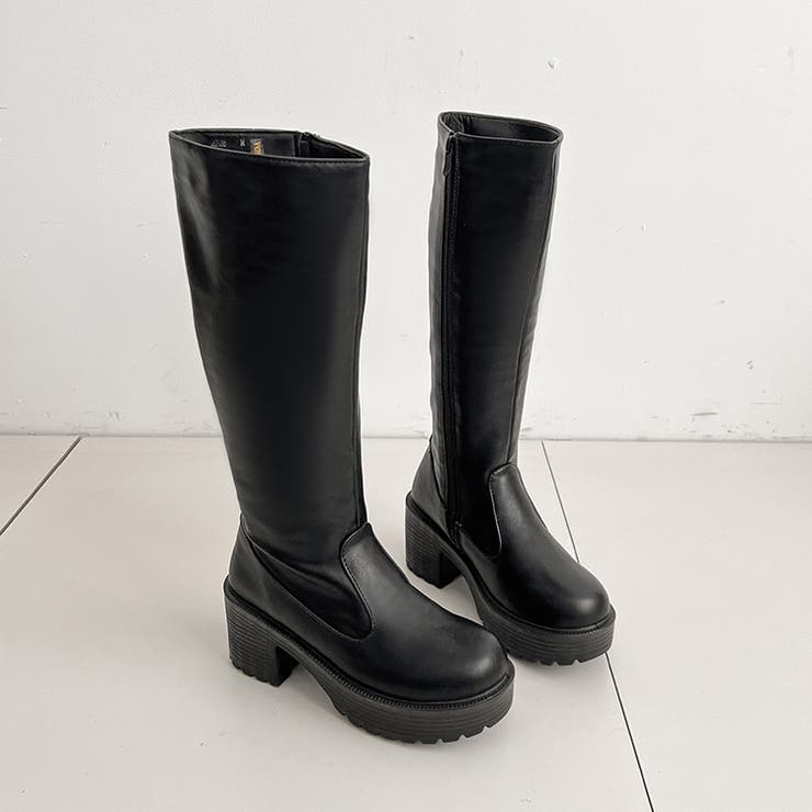 軽量厚底 ヒールアップ プレーン ロングブーツ 2708 | Shoes in Closet | 詳細画像9 
